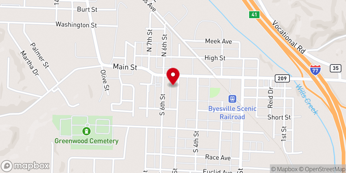 Map showing location of Bible Baptist Church