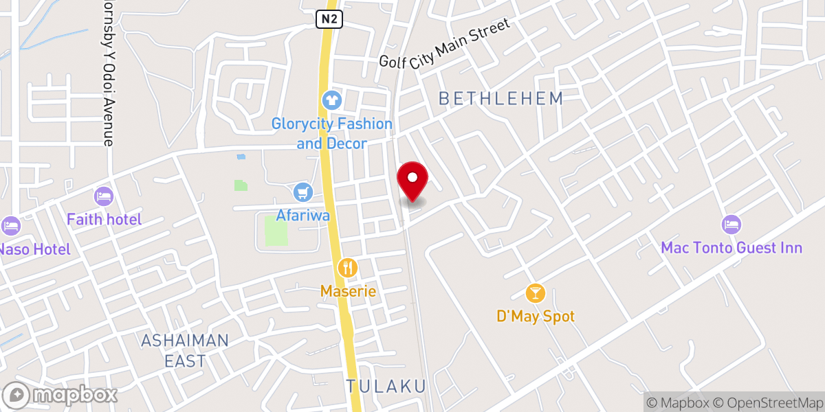 Map showing location of Newlife Community Baptist Church