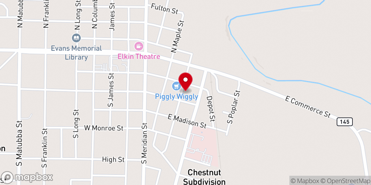 Map showing location of First Pentecostal Day Care Center