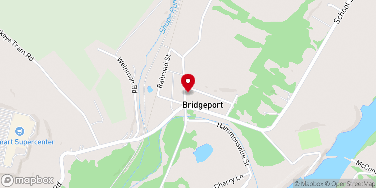 Map showing location of Bridgeport United Methodist Church