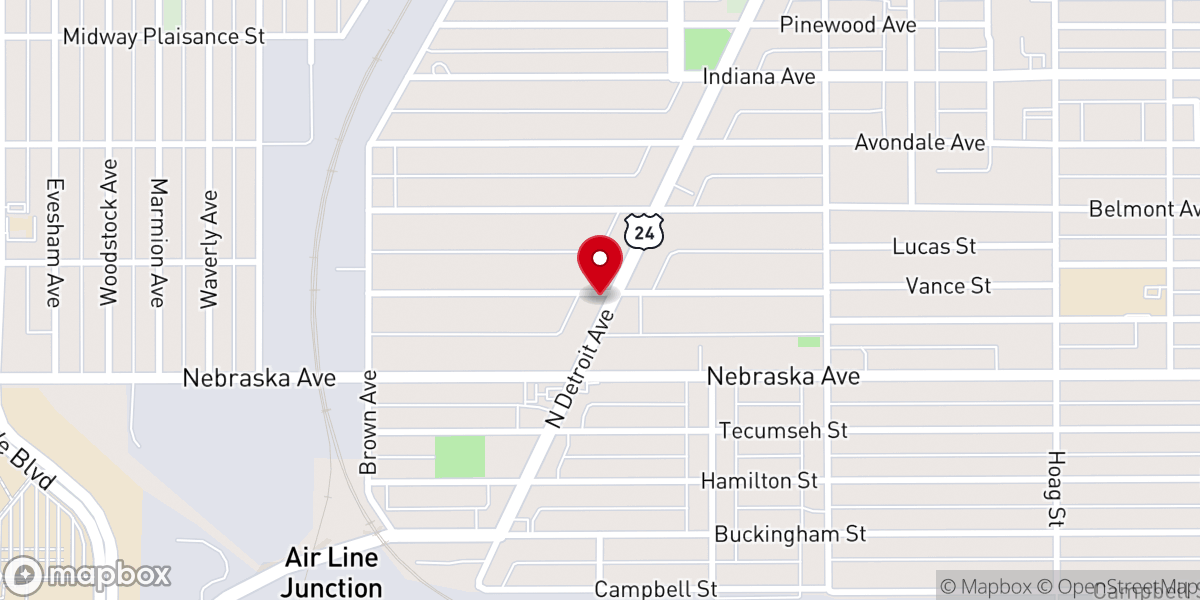 Map showing location of Rose of Sharon Holy Church