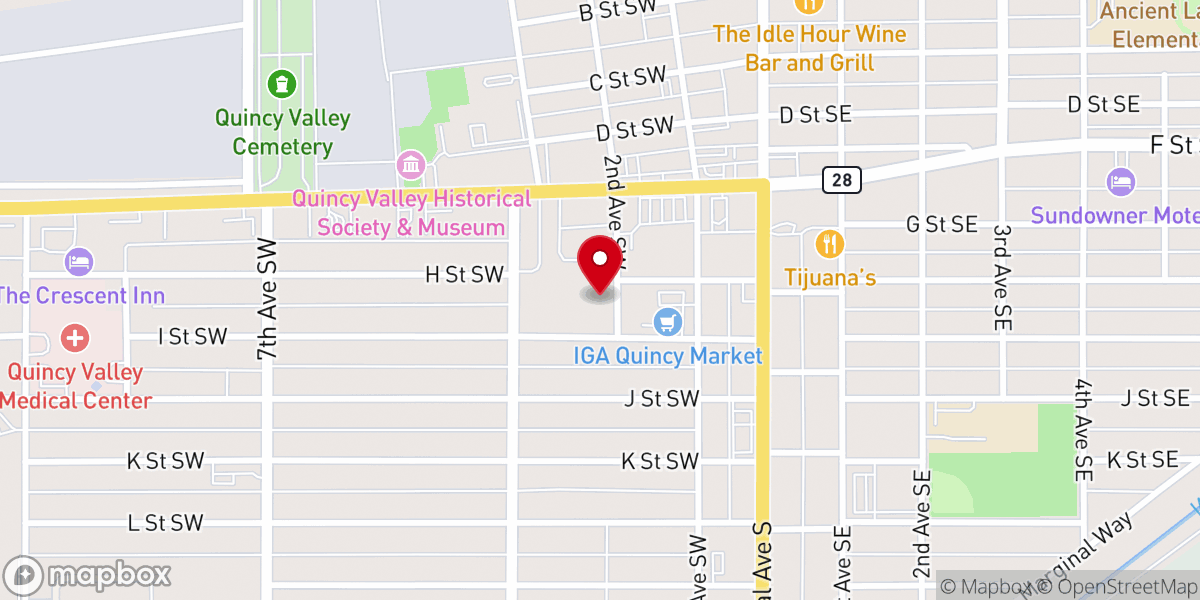 Map showing location of Iglesia Metodista Libre "El Jardín" de Quincy