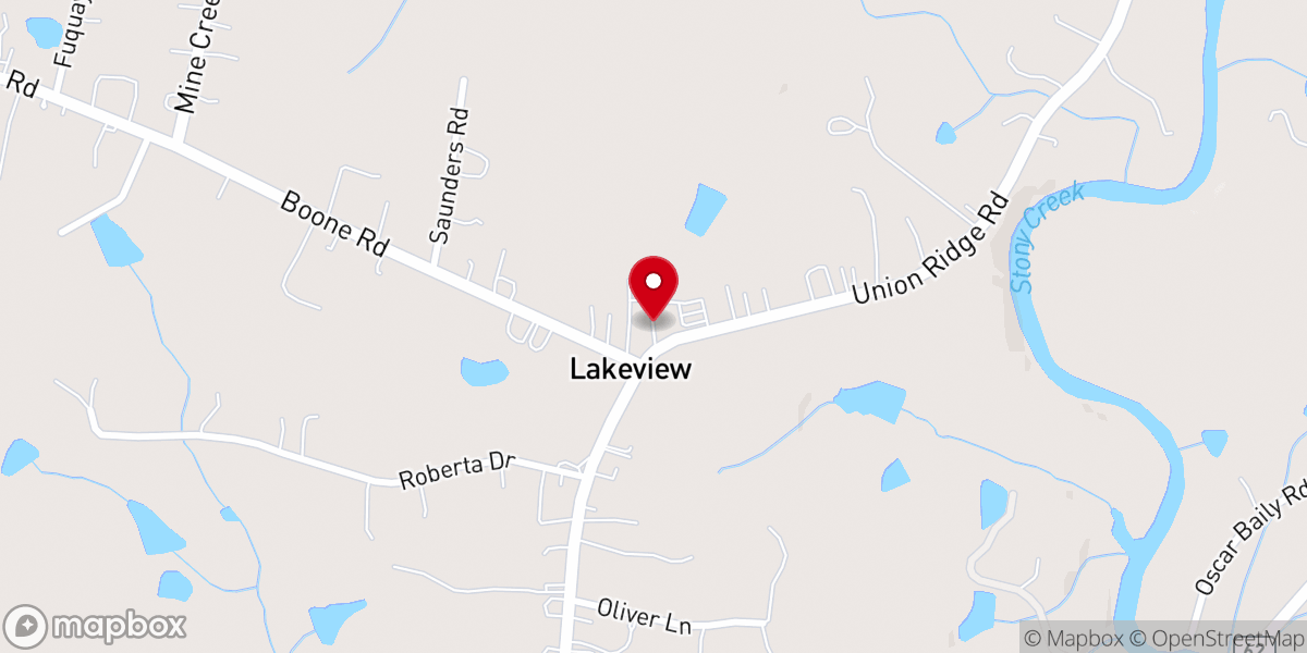 Map showing location of Lakeview Community Church