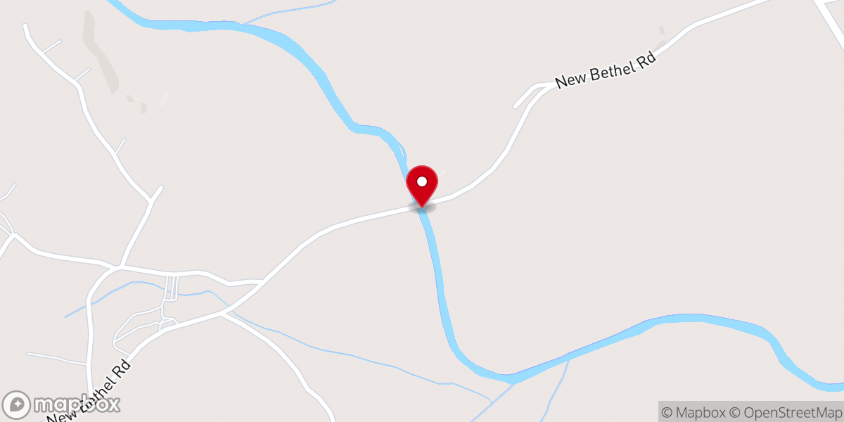 Map showing location of New Bethel Bridge