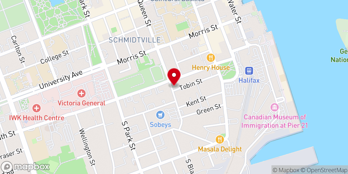 Map showing location of Fort Massey United Church