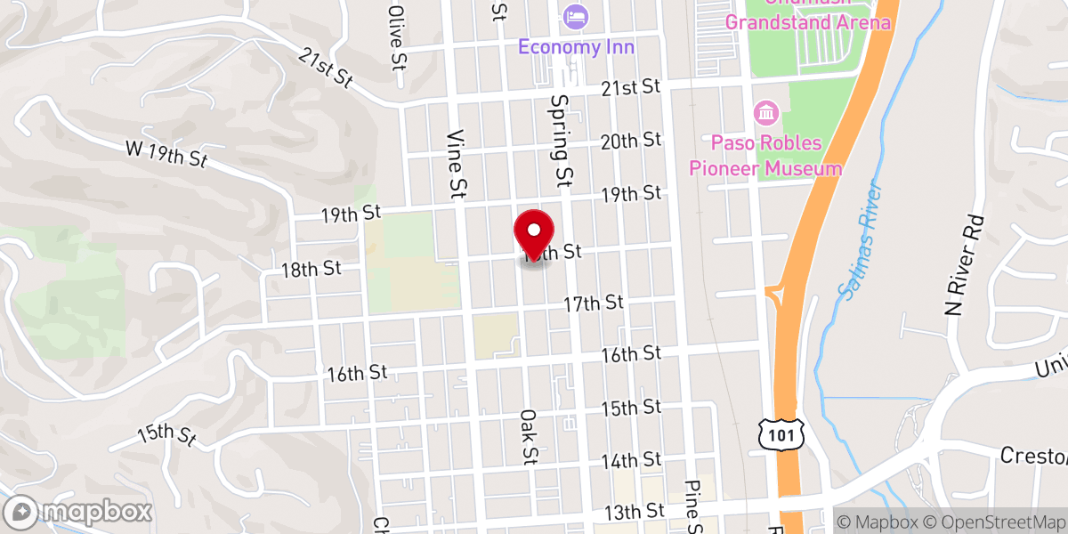 Map showing location of Assembly of God Church Paso