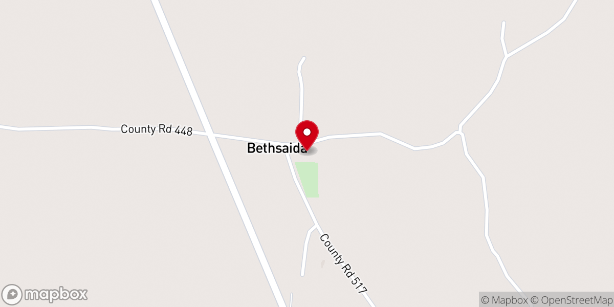 Map showing location of Bethsaida Baptist Church