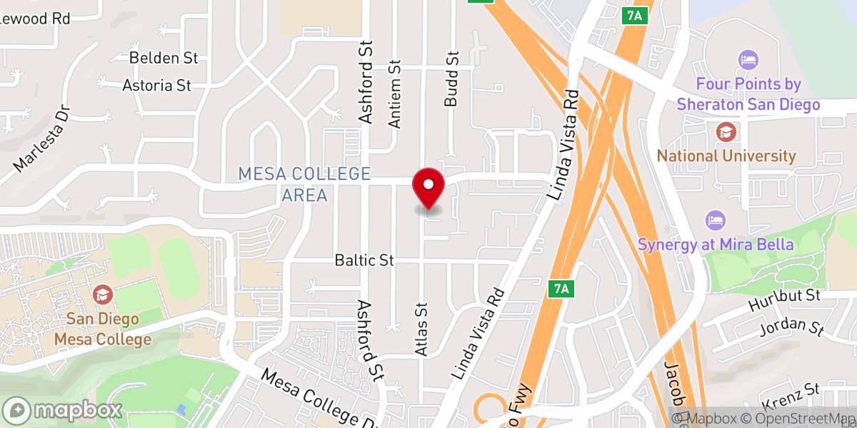 Map showing location of Atlas Church San Diego
