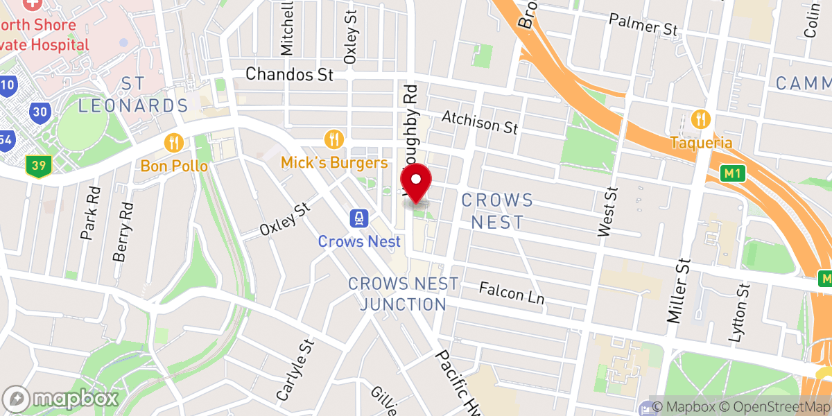 Map showing location of Northside Baptist Church