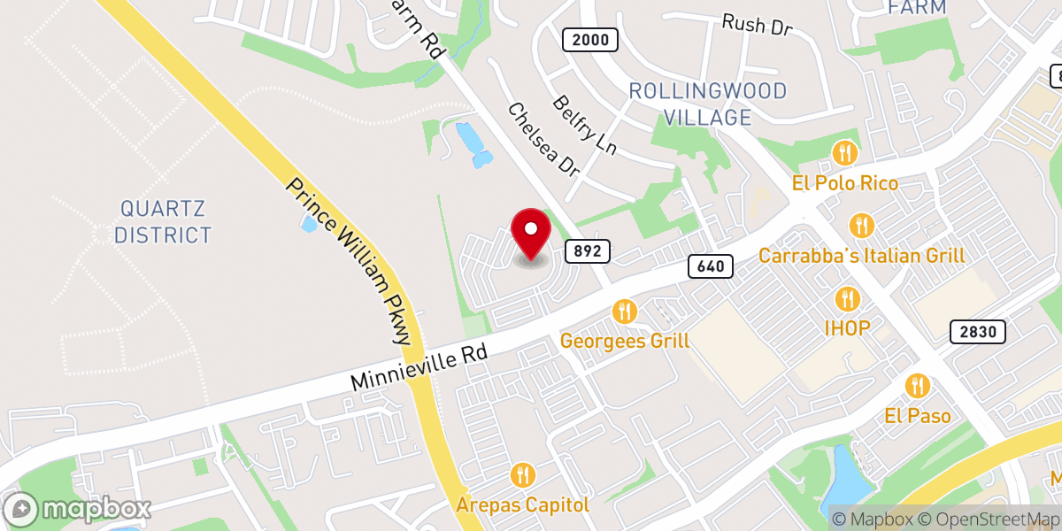 Map showing location of First Baptist Church of Woodbridge