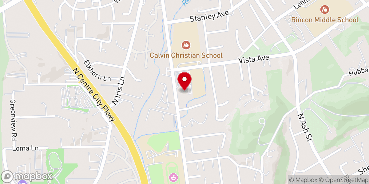 Map showing location of Escondido United Reformed Church
