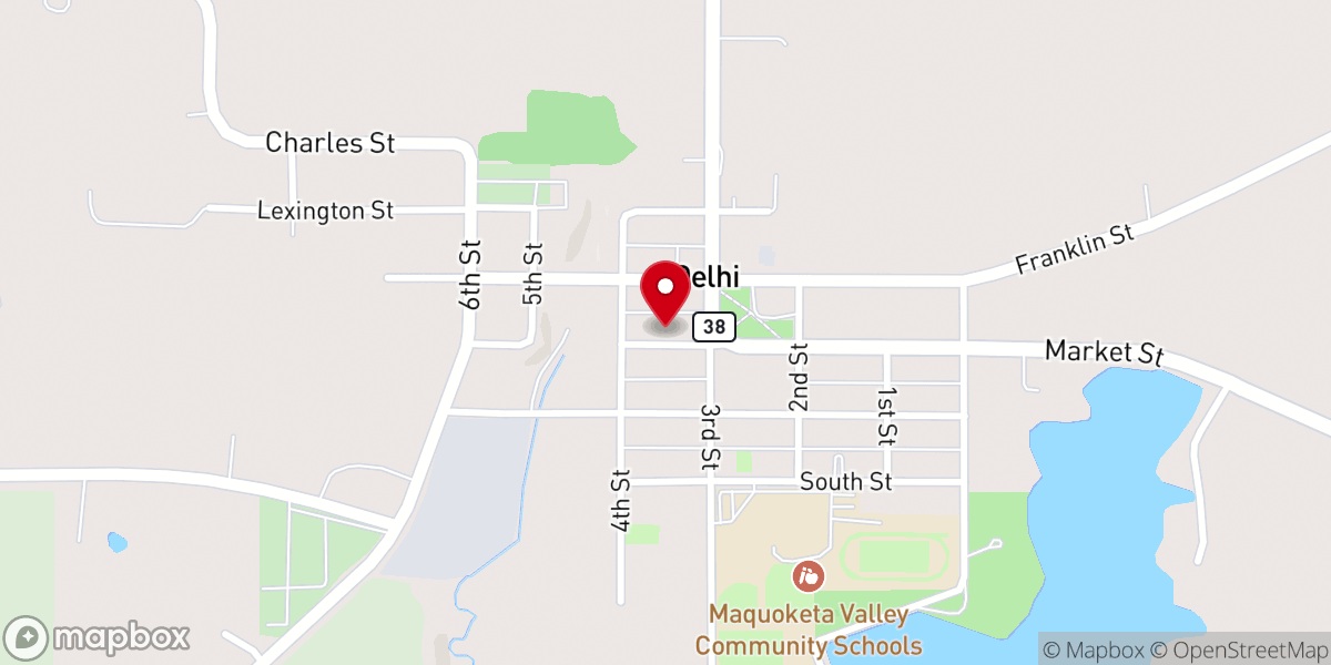 Map showing location of Delhi Methodist Church