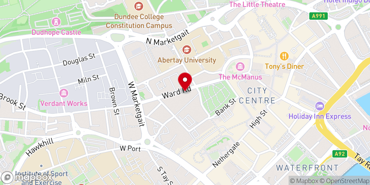 Map showing location of Central Baptist Church