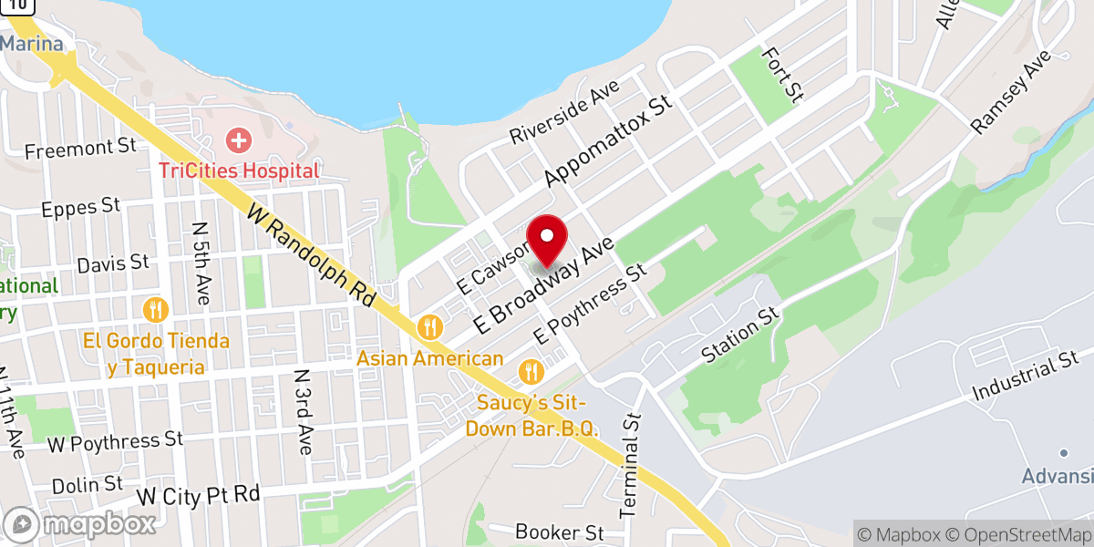 Map showing location of Power of Praise Bibleway Church