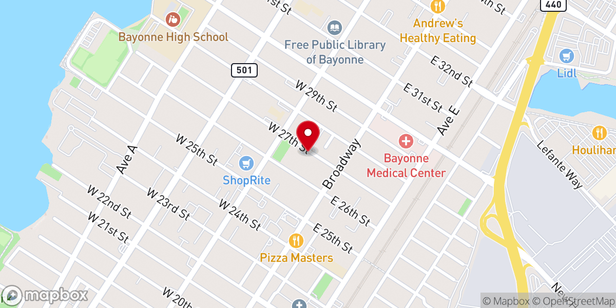 Map showing location of Evangelical Gospel Tabernacle