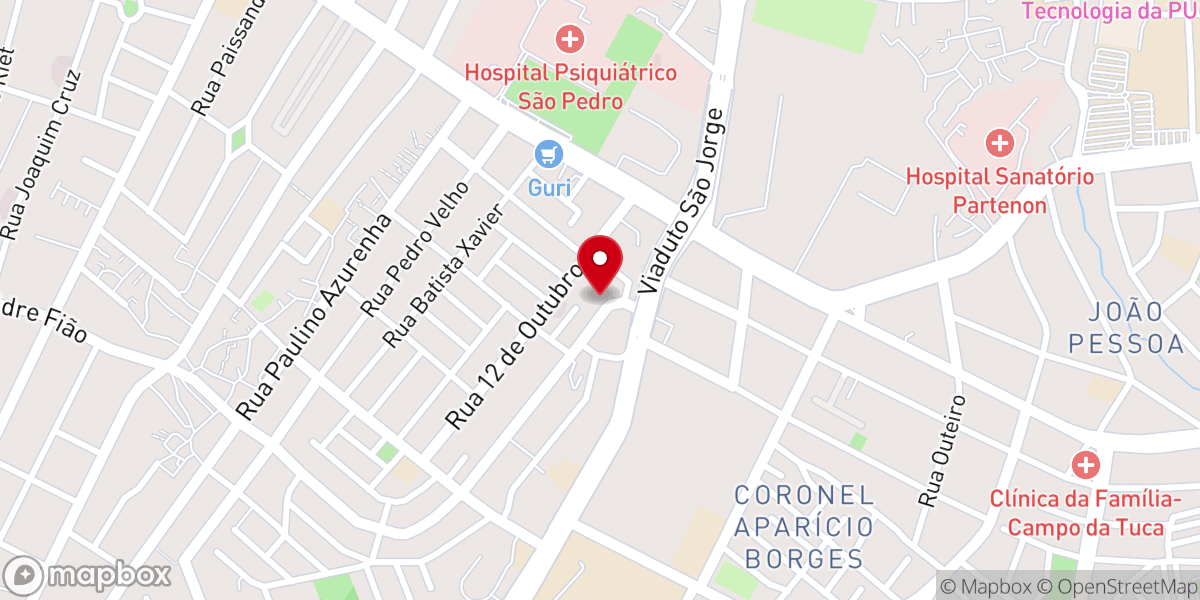 Map showing location of Igreja Batista Bíblica do Partenon