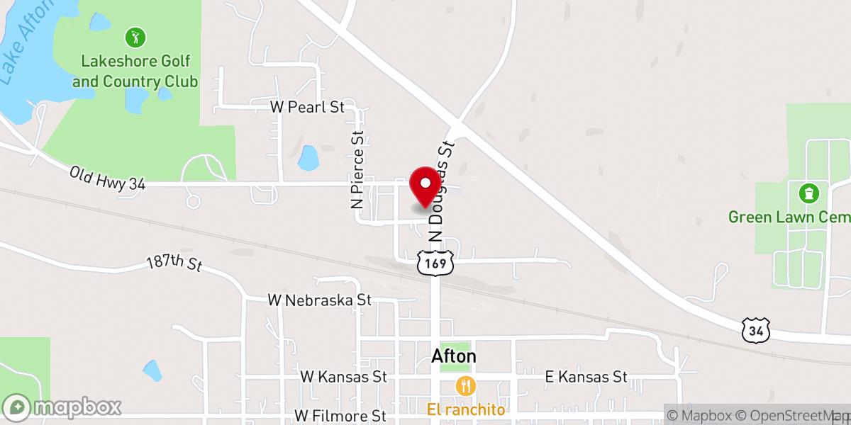 Map showing location of St. Edward Catholic Church