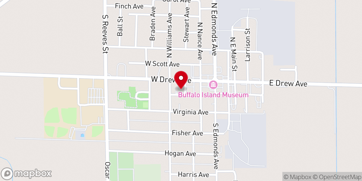 Map showing location of Assembly of God Church