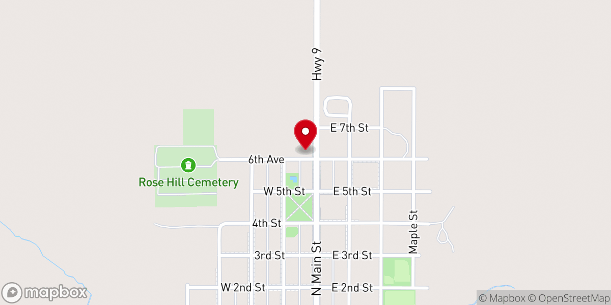Map showing location of Sacred Heart Catholic Church