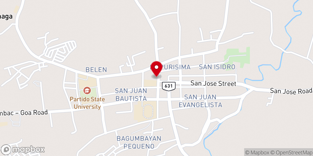 Map showing location of Parish of St. John the Baptist