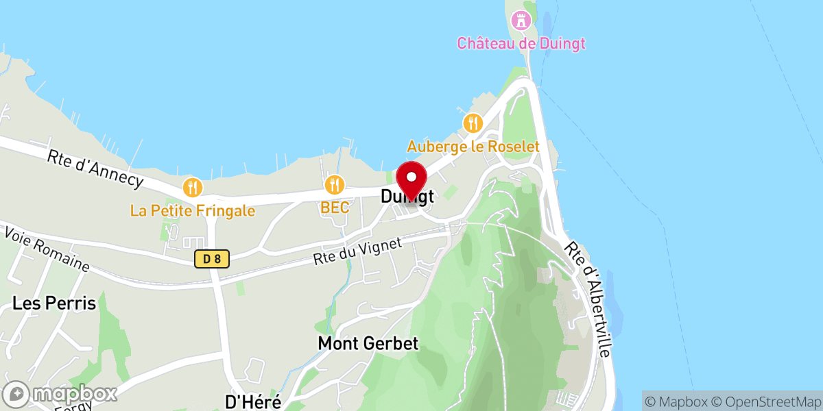 Map showing location of Église de Duingt