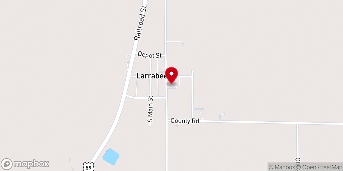Map showing location of Larrabee United Methodist Church