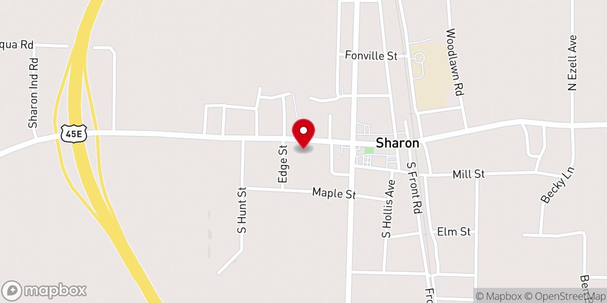 Map showing location of Sharon Church of Christ