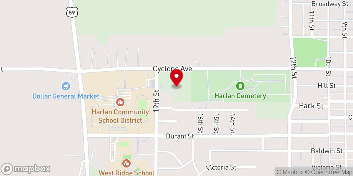 Map showing location of Grace Baptist Church