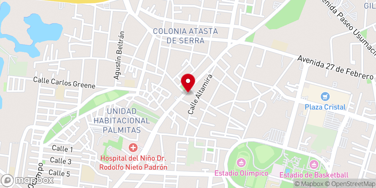 Map showing location of Parroquia San Sebastián Mártir