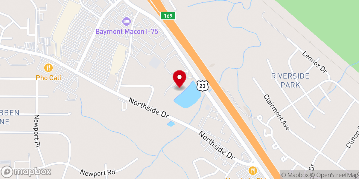 Map showing location of New City Church Macon