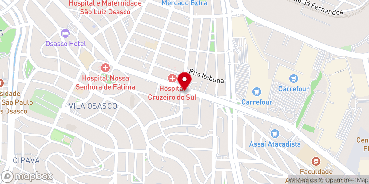 Map showing location of Igreja Internacional da Graça de Deus - Sede Osasco-SP