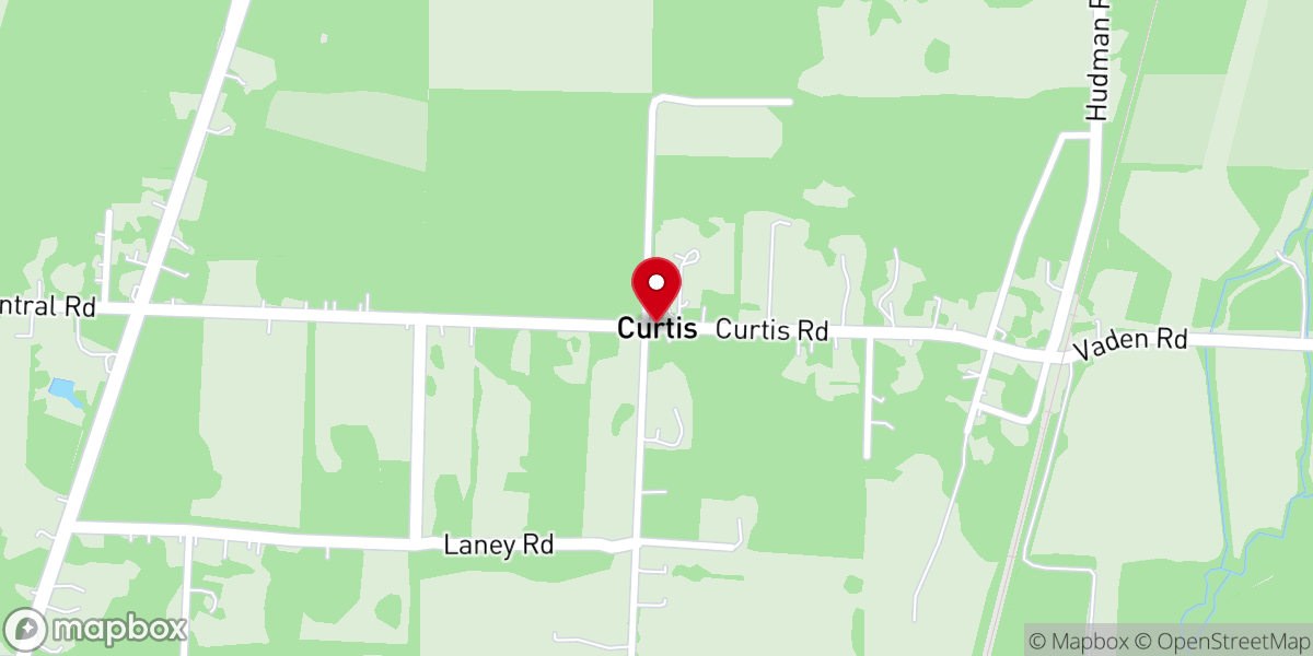 Map showing location of Christ Temple of Curtis Arkansas