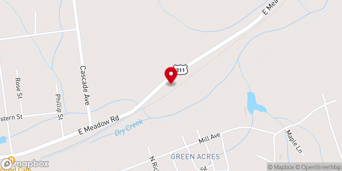 Map showing location of Sunny Home Baptist Church