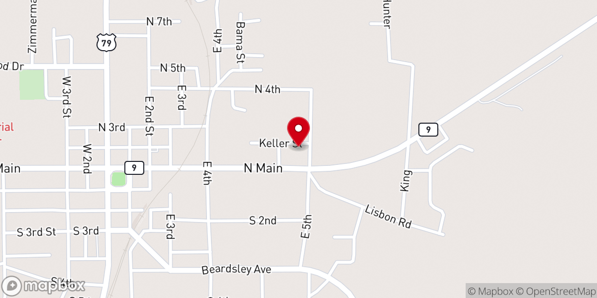 Map showing location of Faith Temple Church