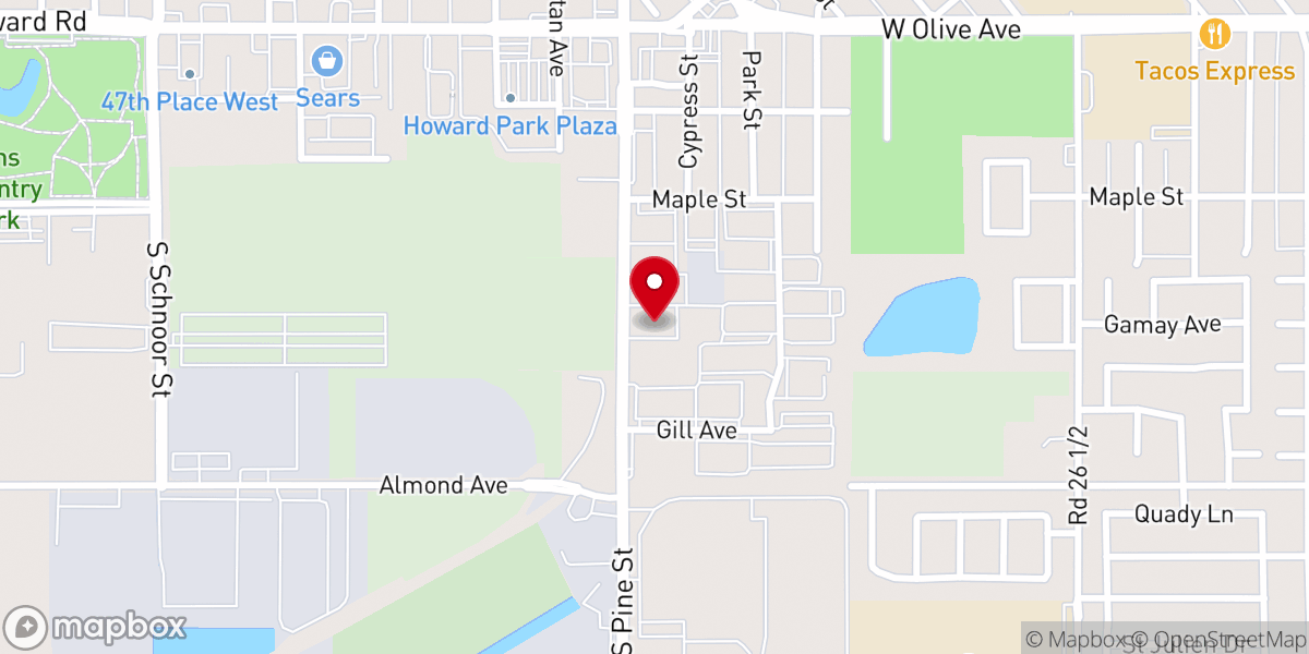 Map showing location of Madera Christian Fellowship