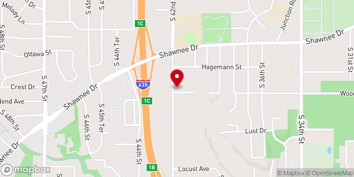 Map showing location of 캔사스 안디옥 나사렛 교회 Korean Antioch Church of the Nazarene in KANSAS
