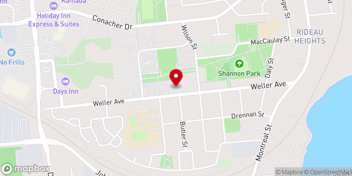 Map showing location of The Salvation Army Chapel Rideau Heights
