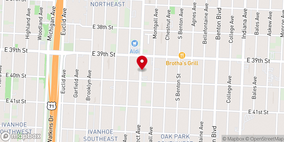 Map showing location of Mt Vernon Missionary Baptist