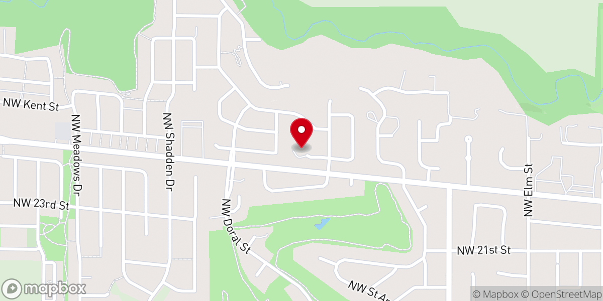 Map showing location of McMinnville Christian Faith Center