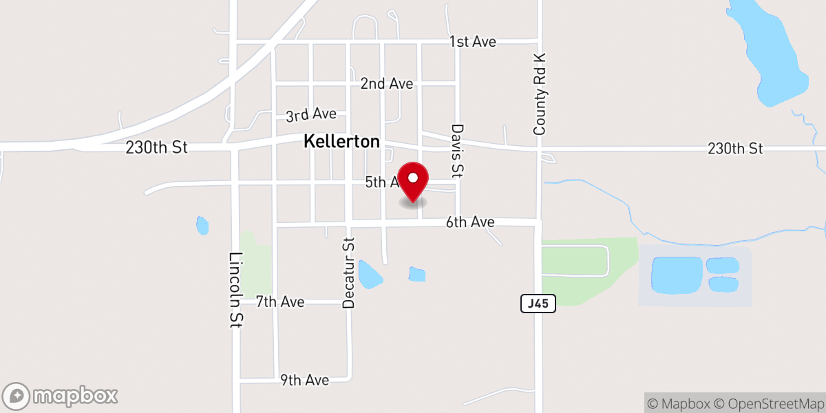 Map showing location of Kellerton United Methodist Church