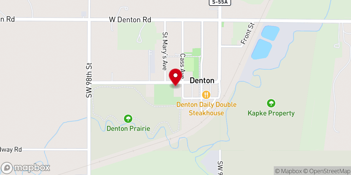 Map showing location of Denton United Methodist Church