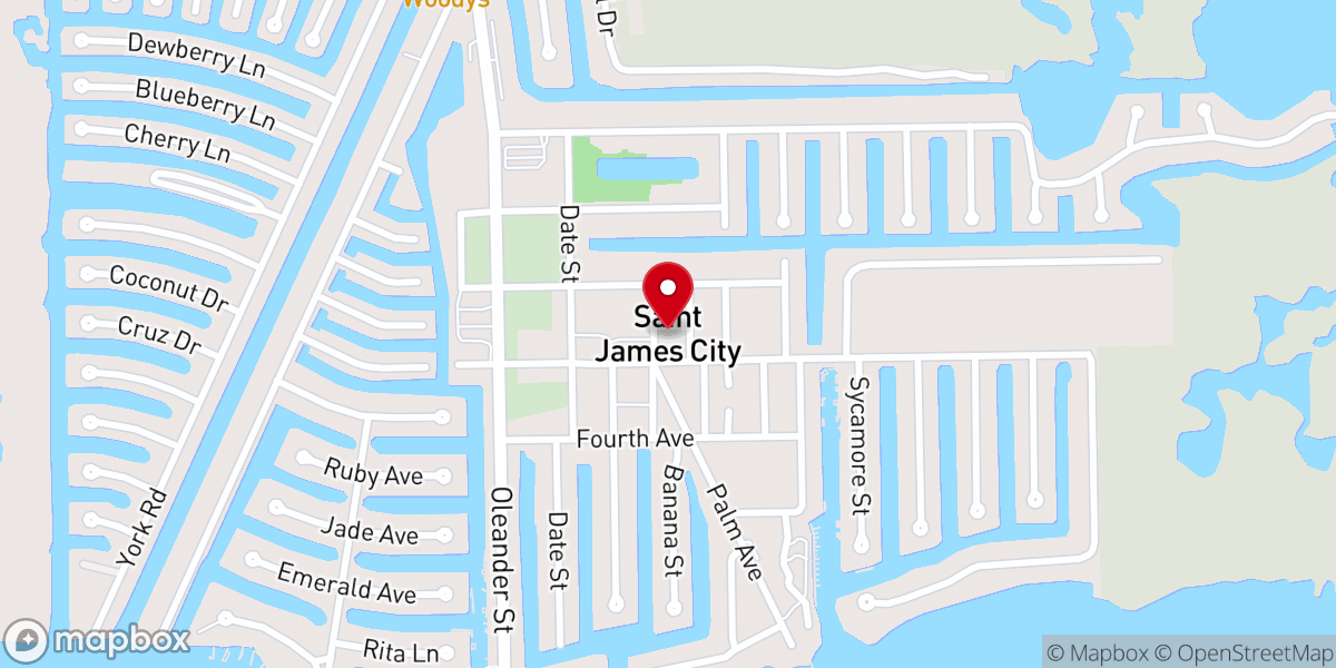 Map showing location of St James City