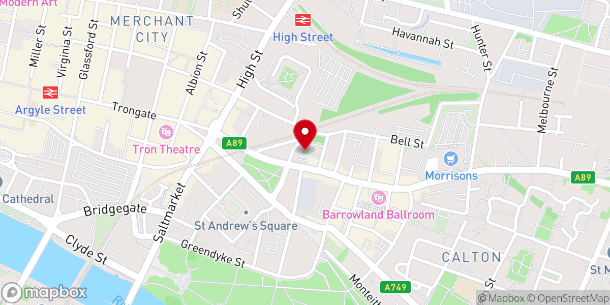 Map showing location of Salvation Army Charity ShopRutherglen