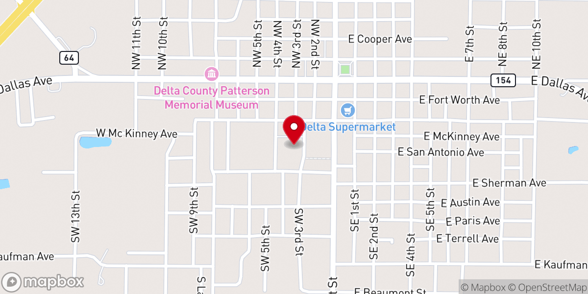 Map showing location of Delta Hope House