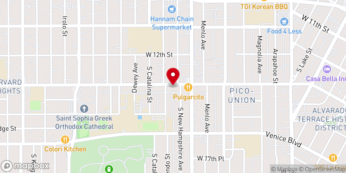Map showing location of Korea America Peace Church