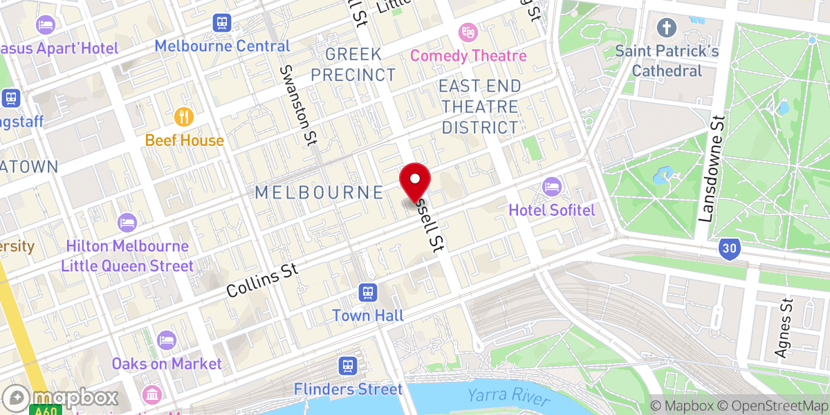 Map showing location of Presbyterian Church of Victoria