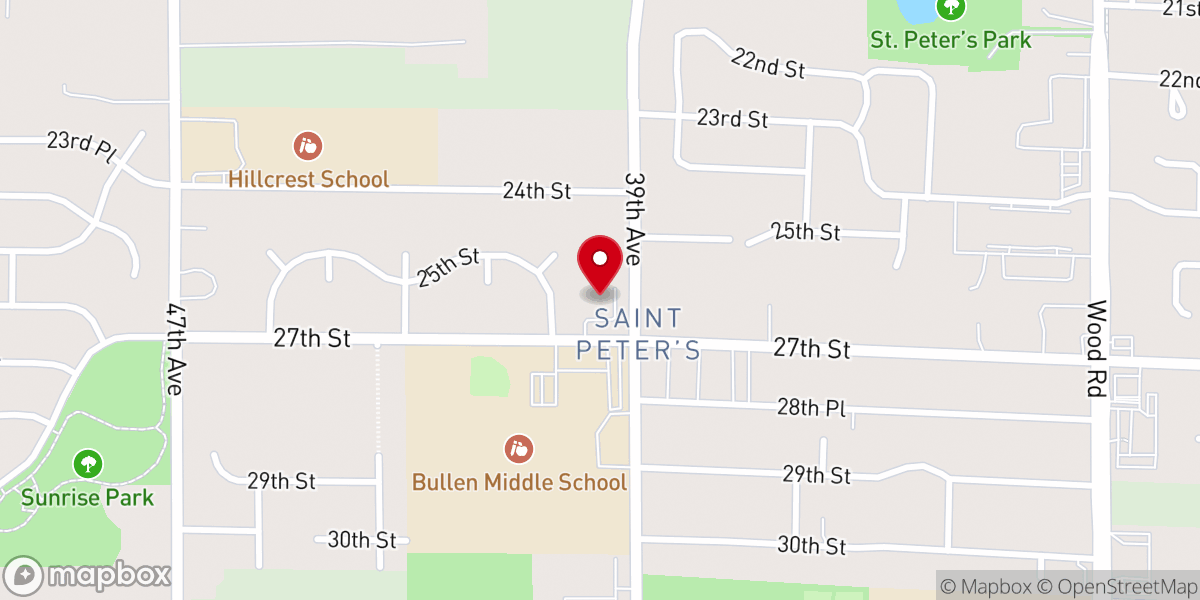 Map showing location of Kenosha Family Church