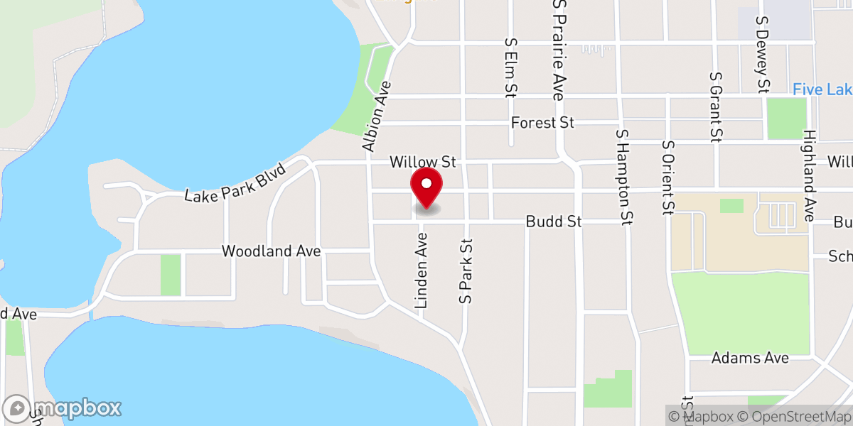 Map showing location of St Paul Lutheran Church