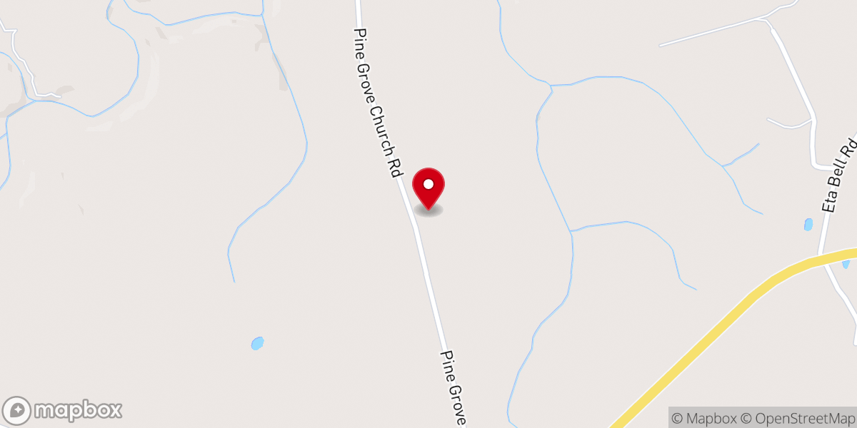 Map showing location of Pine Grove Baptist Church