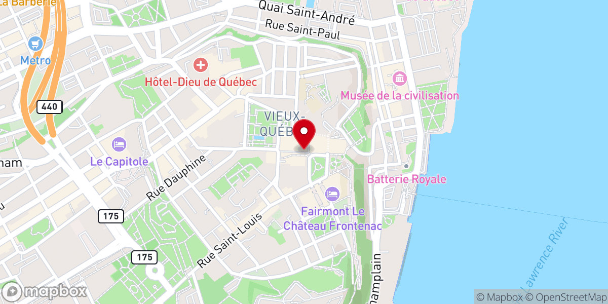 Map showing location of Rue Sainte-Anne